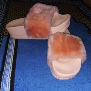 Rock Candy Fuzzy Platform Slip On Shoes 8 W